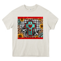 Cream Christmas cross Heavy Core Tee - Jasminsmagicworld
