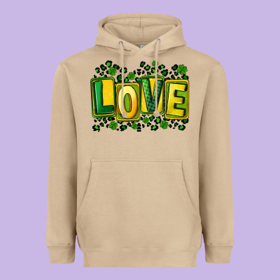 St. Patrick's Day Love Heavyweight Hoodie Designed By Fadigitalartstudio