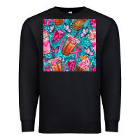Black breast cancer coffee cups with butterfly seamless pattern bbs Premium Sweatshirt - BundleAndBundleShop