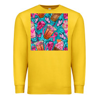 Lemon breast cancer coffee cups with butterfly seamless pattern bbs Premium Sweatshirt - BundleAndBundleShop
