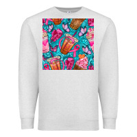 Oatmeal Heather breast cancer coffee cups with butterfly seamless pattern bbs Premium Sweatshirt - BundleAndBundleShop