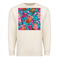 Sandshell breast cancer coffee cups with butterfly seamless pattern bbs Premium Sweatshirt - BundleAndBundleShop