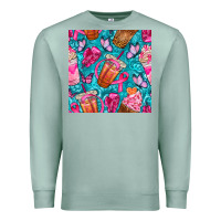 Seafoam breast cancer coffee cups with butterfly seamless pattern bbs Premium Sweatshirt - BundleAndBundleShop