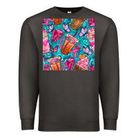 Smoke breast cancer coffee cups with butterfly seamless pattern bbs Premium Sweatshirt - BundleAndBundleShop