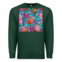 Sports Green breast cancer coffee cups with butterfly seamless pattern bbs Premium Sweatshirt - BundleAndBundleShop