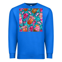 True Royal breast cancer coffee cups with butterfly seamless pattern bbs Premium Sweatshirt - BundleAndBundleShop