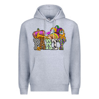 Heather Grey mardi gras  party olivia Premium Hoodie - OliviaCreatesArt