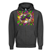 Charcoal Heather Mardi Gras masks tumbler Zipper Hoodie - HowdyJamesFarm