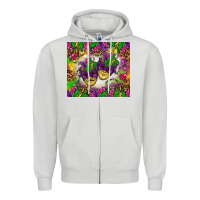 Dove Grey Mardi Gras masks tumbler Zipper Hoodie - HowdyJamesFarm