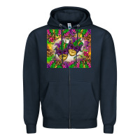 Navy Mardi Gras masks tumbler Zipper Hoodie - HowdyJamesFarm