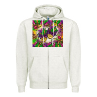 Oatmeal Heather Mardi Gras masks tumbler Zipper Hoodie - HowdyJamesFarm