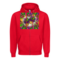 Red Mardi Gras masks tumbler Zipper Hoodie - HowdyJamesFarm