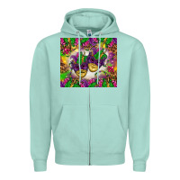Seafoam Mardi Gras masks tumbler Zipper Hoodie - HowdyJamesFarm