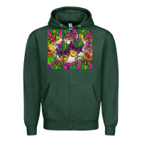 Sports Green Mardi Gras masks tumbler Zipper Hoodie - HowdyJamesFarm