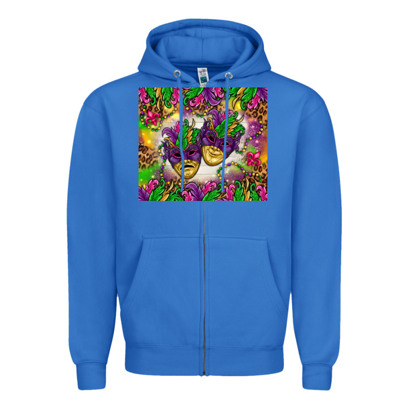 Mardi Gras Masks Tumbler Zipper Hoodie by HowdyJamesFarm | Teevron