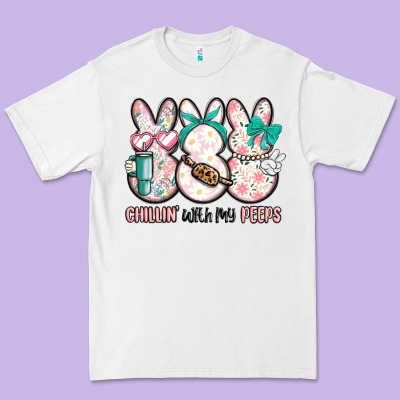 Easter Chilling With My Peeps Bunny Premium Tee Designed By Maliassmallbusiness