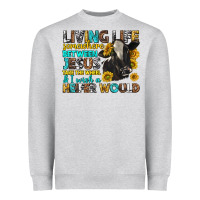 Heather Grey Living Life Somewhere Between Jesus Heavyweight Sweatshirt - texasbilliewilder
