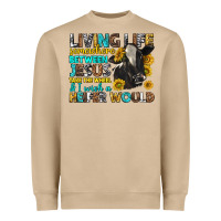 Living Life Somewhere Between Jesus Heavyweight Sweatshirt | Teevron