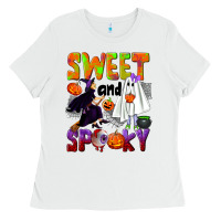 White Sweet and spooky Ladies Tee - NancyCooperArtShop