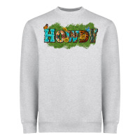 Heather Grey Western Howdy Heavyweight Sweatshirt - texasbilliewilder