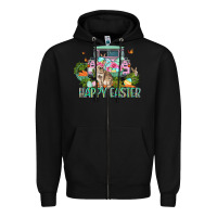 Black Happy Easter Day Zipper Hoodie - CowGirlArtShop