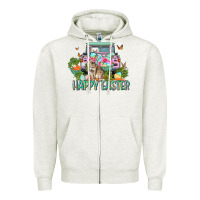 Oatmeal Heather Happy Easter Day Zipper Hoodie - CowGirlArtShop