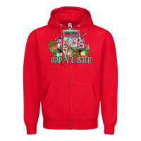 Red Happy Easter Day Zipper Hoodie - CowGirlArtShop