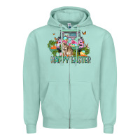 Seafoam Happy Easter Day Zipper Hoodie - CowGirlArtShop