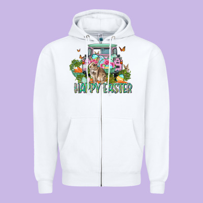 Happy Easter Day Zipper Hoodie Designed By Cowgirlartshop