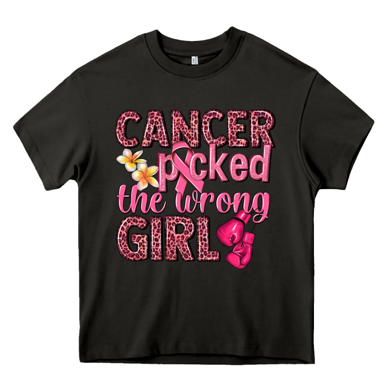 Cancer Picked The Wrong Girl Heavy Core Tee by NancyCooperArtShop | Teevron