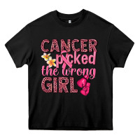 Black cancer picked the wrong girl Heavy Core Tee - NancyCooperArtShop