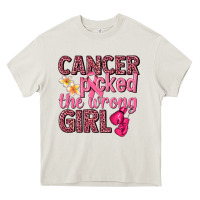 Cream cancer picked the wrong girl Heavy Core Tee - NancyCooperArtShop