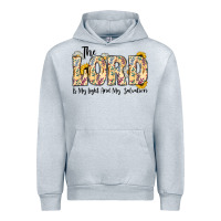Heather Grey the lord is my light and my salvation Urban Hoodie - CowhideDigitalArt