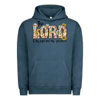 Pigment Midnight Navy the lord is my light and my salvation Urban Hoodie - CowhideDigitalArt