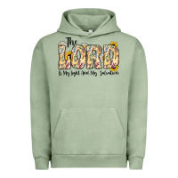 Pigment Oil Green the lord is my light and my salvation Urban Hoodie - CowhideDigitalArt