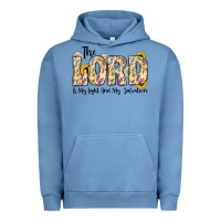 Pigment Pebble Blue the lord is my light and my salvation Urban Hoodie - CowhideDigitalArt