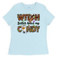 Baby Blue Witch better have my candy Ladies Tee - NancyCooperArtShop