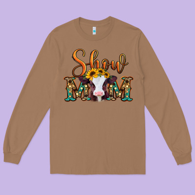 Show Mom Baby Cow Long Sleeve Tee Designed By Jasminsmagicworld
