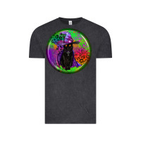 Vintage Black halloween round earrings Vintage Tee - BundleAndBundleShop