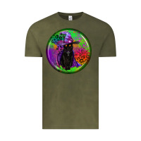 Vintage Olive halloween round earrings Vintage Tee - BundleAndBundleShop