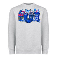 Heather Grey Colon Cancer coffee cups blue ribbon Heavyweight Sweatshirt - NancyCooperArtShop