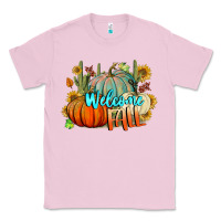 Bubblegum Pink Welcome Fall Pumpkins Classic Tee - BundleAndBundleShop