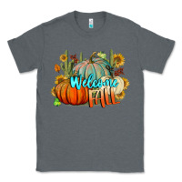 Charcoal Heather Welcome Fall Pumpkins Classic Tee - BundleAndBundleShop