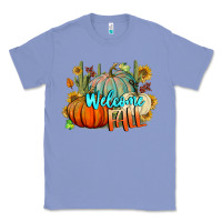 Colony Blue Welcome Fall Pumpkins Classic Tee - BundleAndBundleShop