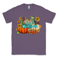 Lavender Welcome Fall Pumpkins Classic Tee - BundleAndBundleShop