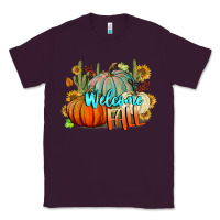 Plum Welcome Fall Pumpkins Classic Tee - BundleAndBundleShop