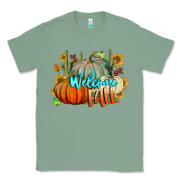 Sage Welcome Fall Pumpkins Classic Tee - BundleAndBundleShop