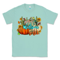 Seafoam Welcome Fall Pumpkins Classic Tee - BundleAndBundleShop