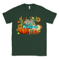 Sports Green Welcome Fall Pumpkins Classic Tee - BundleAndBundleShop