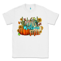 White Welcome Fall Pumpkins Classic Tee - BundleAndBundleShop